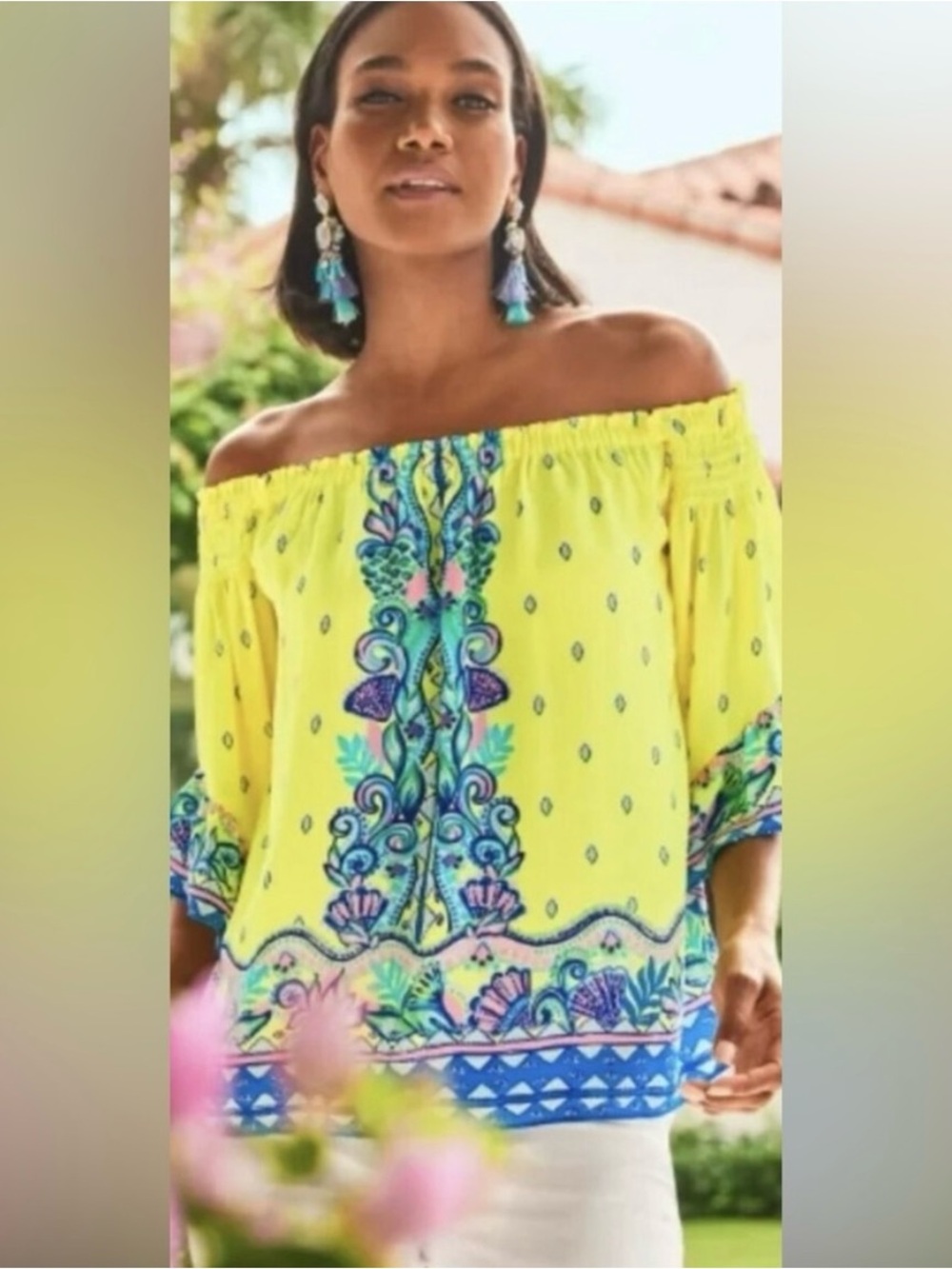 Lilly Pulitzer FawnaYellow Off-Shoulder  🦄